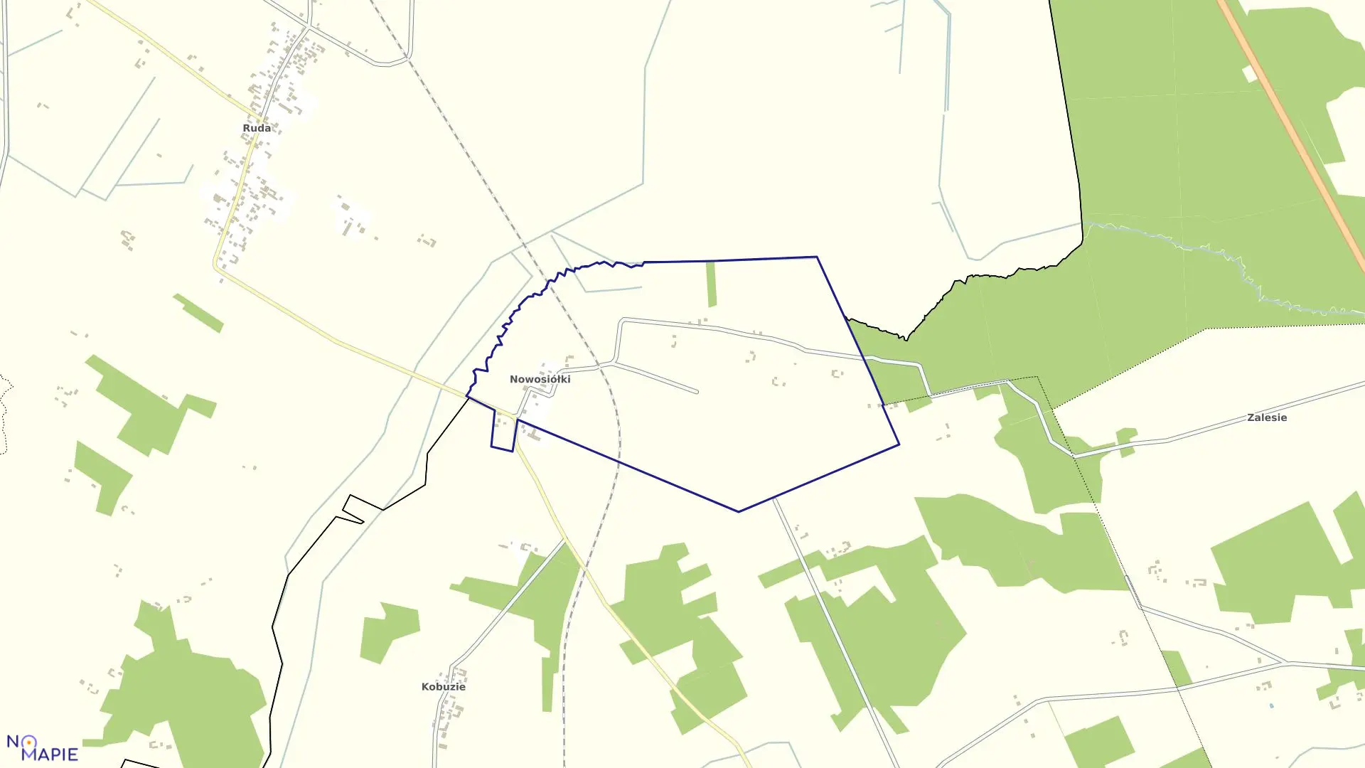 Mapa obrębu NOWOSIÓŁKI w gminie Dobrzyniewo Duże